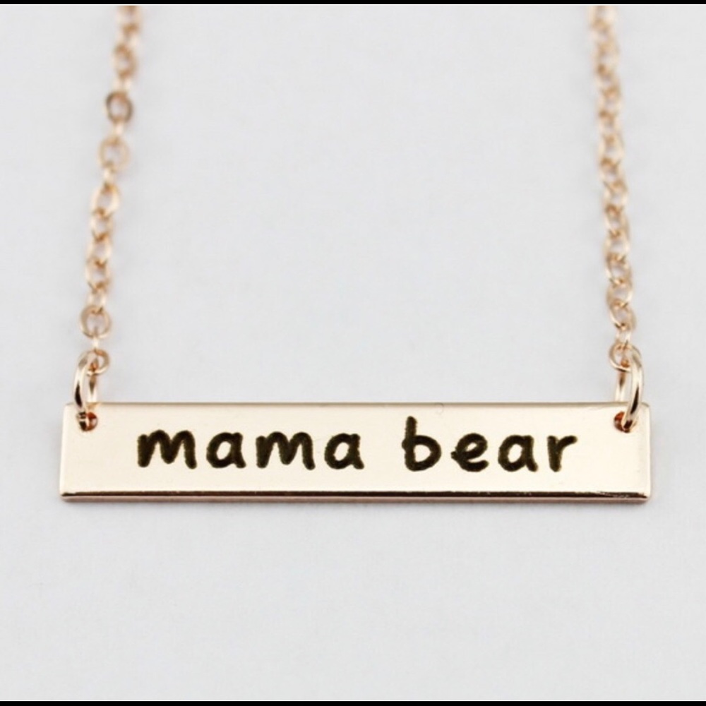 Mama Bear bar necklace